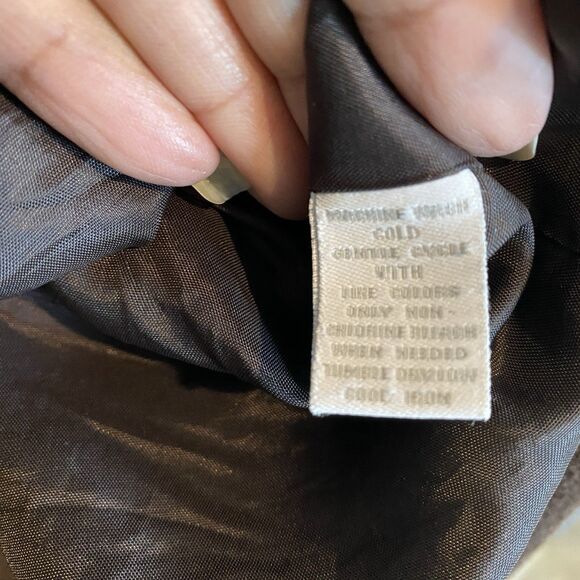 vntg charter club women blazer jacket 100%cotton brown sz 20W office school work - Picture 4 of 6